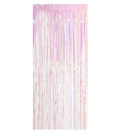 TRIXES Iridescent Fringe Foil Curtain - Ideal Background Party Decoration - For Celebrations Parties Weddings Unicorn Mermaid Theme Parties - 2 Metres
