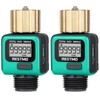 [2 Pack] RESTMO Heavy Duty Water Flow Meter, Pure Brass