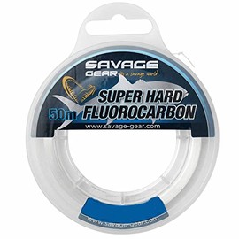 Savage Gear Super Hard 0.50 mm 13.2 kg Fluorocarbon 50 m Leader Material for Artificial Bait Fishing, Fluorocarbon Line for Sea Trout & Sea Bass, Spinning Leader, Line
