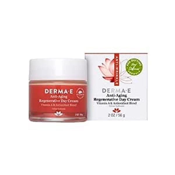 DERMA-E Anti-Aging Regenerative Day Cream – Astaxanthin Moisturizer for Face – Lightweight Firming Anti-Wrinkle Cream with Lavender, Jojoba Oil and Vitamin E, 2 oz