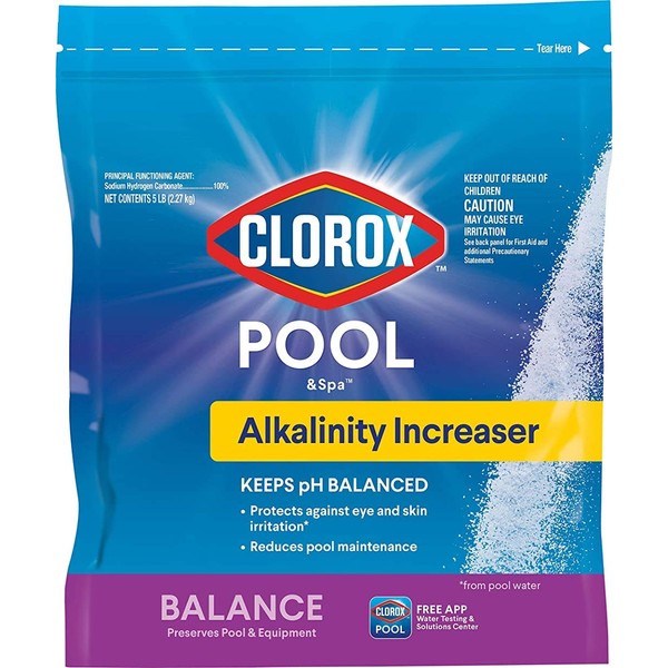 CLOROX Pool&Spa Alkalinity Increaser, Keeps pH Balanced, 5LB