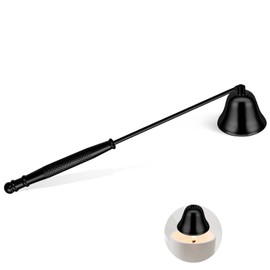 Navpeak Candle Extinguisher with Long Handle, Metal Wick Snuffer Candle Snuffer Accessory with Long Handle for Scented Candle, Aromatherapy Candles for Putting Out Candles Flame (Black)