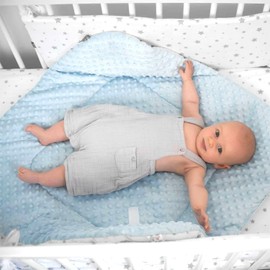 Sevira Kids Swaddling Bag - Winter - Baby - Multipurpose - 100% Cotton - Minky Reversible - Swaddling Blanket - Birth Gift - Stella Pink - 80 x 80 cm