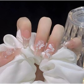 ncip04 False Nail Tip, Short Nail, Nail Tip, Cute, Long Nail, Plain, Simple, False Nail, Entrance Ceremony, Graduation Ceremony, Wedding