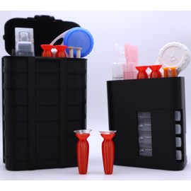 FOCAL POINT PRINTS ScleraMate Scleral Contact Lens Storage Case Travel Kit. Scleral Lens Kit Organizer. Store Saline solution, Contact lens case, Scleral lens inserter and Scleral Lens remover