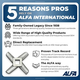 ALFA L&W 032 KNH #32 Hard Edge Knife for Meat Grinders | Replacement #32 Hard Edge Knife for Commercial Kitchen Meat Choppers