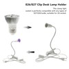 E26/E27 Clip Desk Lamp Holder 5.9ft Cable 11.8in Gooseneck Design
