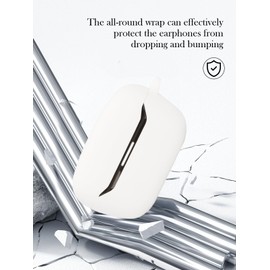 Case for Endurance Race 2 True Wireless in Ear Earbuds,Soft Protective,Shockproof, BOVUGAC Silicone Case Cover with Keychain & Cleaning Kit & Lanyard-White