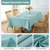 Laolitou Table Cloth Rectangle Linen Waterproof Textured Blue Tablecloth, Washable