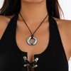 ALRNBY Chunky Round Pendant Necklace for Women Boho Choker Trendy