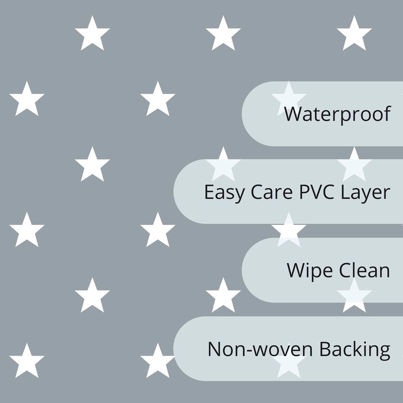 Oilcloth Tablecloth Washable Square 140 x 180 cm Stars Light