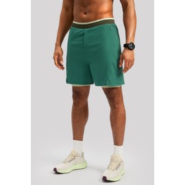 Pudolla - Pantalones cortos de correr 2 en 1 para hombre, de 7 pulgadas, ligeros, para entrenamiento, atléticos, para hombre, con bolsillos con cierre, Verde, XX-Large