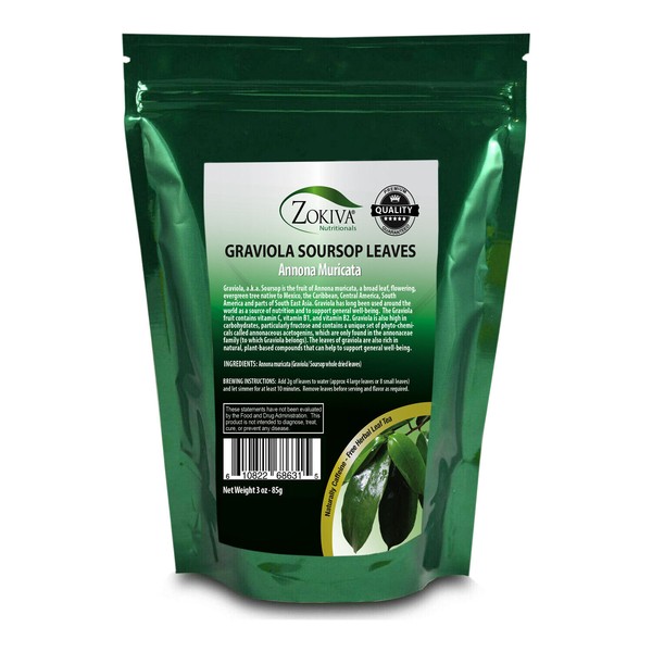 Soursop Graviola Leaves  - Hojas De Guanabana - 100% Pure Dried Herbal Leaf 3oz