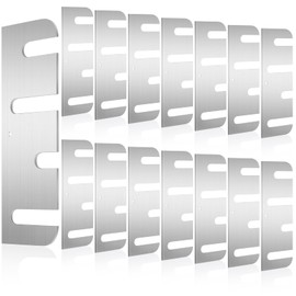 MorningRo 15 Pcs Hardware Door Hinge Shims Stainless Steel Metal Coated Finish Door Hinge Shim for Repair Kit (4 Inch,Silver)