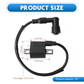 Polcatay Ignition Coil, Vertical Engine CG125 150cc 200cc 250cc Ignition Coil High Voltage Package, Plug and Play Modification Accessories, Universal for ATVs Kart Off-road Motorcycles (Black)