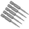 sourcing map 5 Pcs T6 Magnetic Torx Screwdriver Bits, 1/4