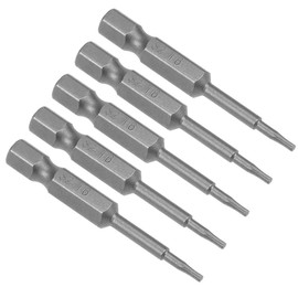 sourcing map 5 Pcs T6 Magnetic Torx Screwdriver Bits, 1/4 Inch Hex Shank 2-inch Length S2 Power Tool