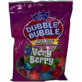 Dubble Bubble Very Berry Flavored Bubble Gum Balls-1ea 3.3oz Bag-NEW-SHIP 24HRS