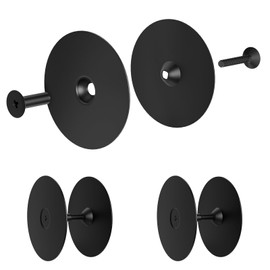 Door Hole Cover Plate 2-5/8" Deadbolt Hole Cover Diameter Round for Door Knob Plate, Door Hole Filler Plate Door Hole Cover/Matte Black Door Knob Cover - 2 Pack
