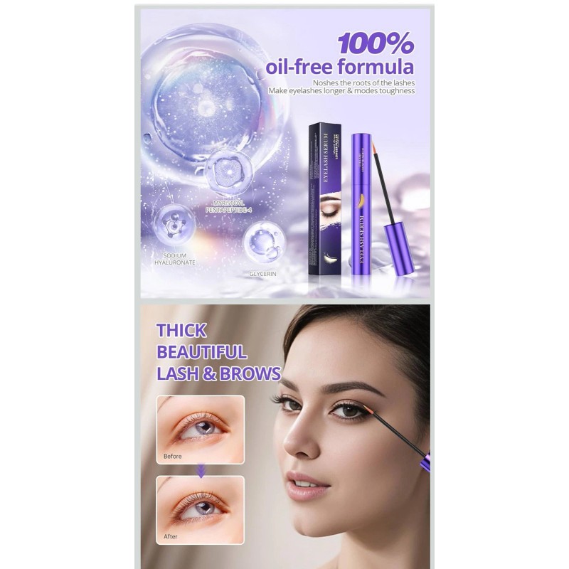 SIIEEC 8ml Rapid Eyelash Growth Serum for Thicker, Stronger, Healthier