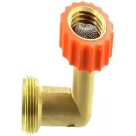 Valterra RV Motorhome Trailer Brass 90° Elbow Lead-Free Hose Saver Valterra A01-0020VP