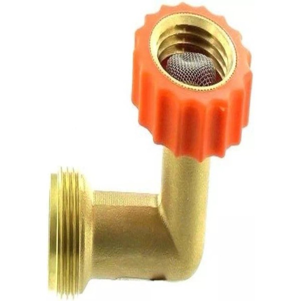 Valterra RV Motorhome Trailer Brass 90° Elbow Lead-Free Hose Saver