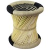 Natural Geo Moray Decorative Handwoven Jute Accent Stool (2, Black/Beige