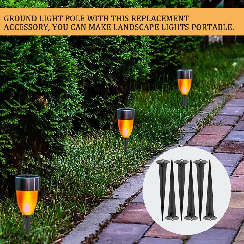 ZJIVQO 6PCS Light Stakes Stainless Steel Ground Light Spikes for