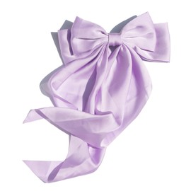 Lwvyivw Purple Hair Bows for Girls,Long Silk Satin Bows 1 Pcs,Large Ribbon Bows for Hair Bows for Women
