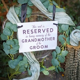 Script Wedding Memorial Sign for Mother/Father or Grandparents of the Bride/Groom (Grandmother of the Groom)