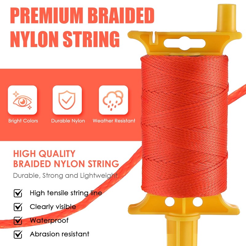 2PCS Mason Line String, #18 500 Feet Braided Construction Nylon