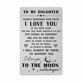 HYHYDHP To My Daughter Gifts Wallet Card, Daughter Gifts from Mum Dad, I Love You Daughter Cards, Daughter Christmas Ideas