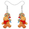 DALANE Acrylic Cute Christmas Hat Gingerbread Man Earrings Dangle Drop