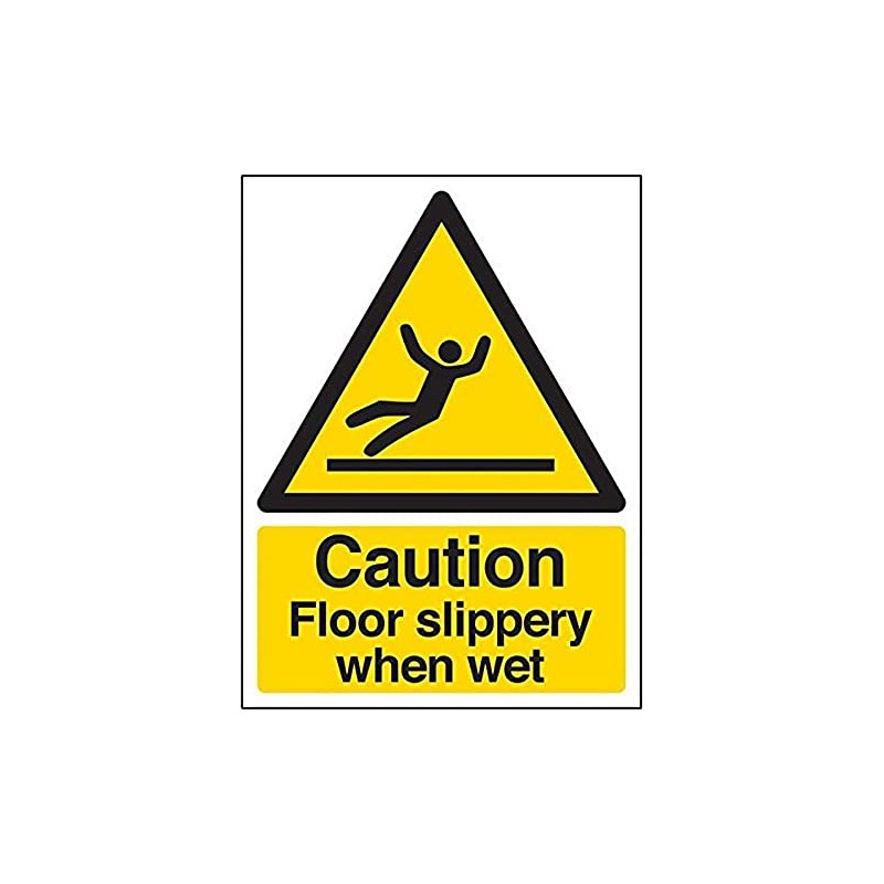 Vsafety 63044AN-S'Caution Floor Slippery When Wet' Sign, 150 mm x