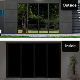 HIDBEA Mirror Blackout Window Film,100% Light Blocking Room Darkening Window Privacy Film,Mirror Glass Window Film Heat Control,Removable Window Cover Tint for Day Sleep(Mirror Black,17.3in x 13.1ft)