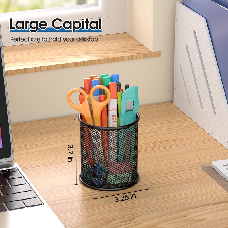 MaxGear Magnetic Pen Holder 2-Pack, Mesh Pencil & Marker Organizer