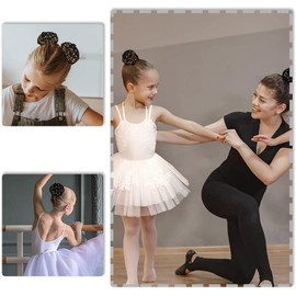 Mesh Hair Nets for Ballet, Dance, Skating - 2 Pack Bun Covers & Hair Accessories (White+Black, Set of 2)