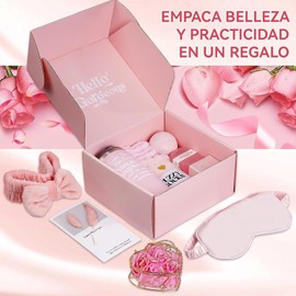 Canasta Spa Relajante MSJKJSHOP para Mujer: 13 Pzas, Regalo Cumpleaños Lujoso