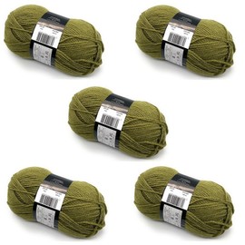 Lexicon Select Pack of 5 x 100g Balls Aran Yarn - Olive