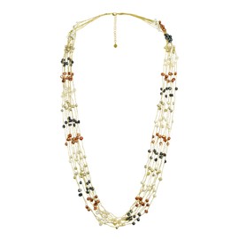 AeraVida Mix Cultured Freshwater Pearl Thread Long Strand Necklace