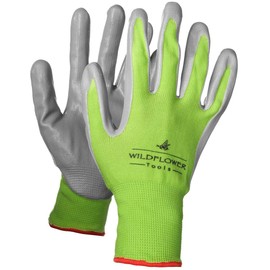 WILDFLOWER Tools Gardening Gloves for Women and Men - (2 Pairs - Large) Nitrile Coating for Protection