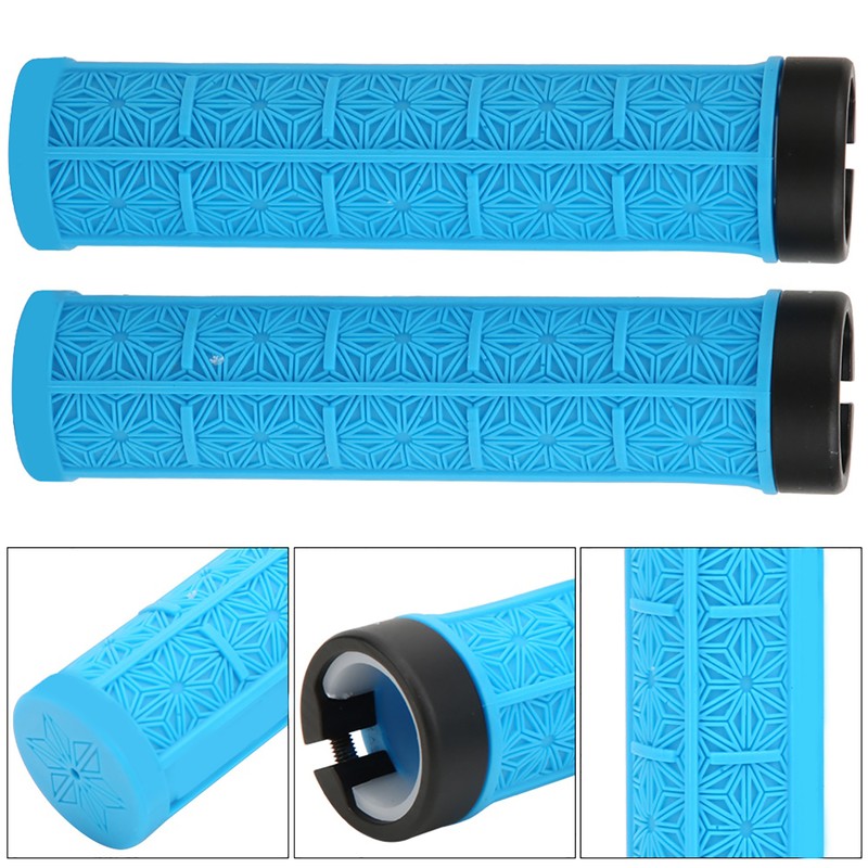 1Pair Mountain Bike Silicone Handlebar Grip Cover Unilateral Locked Non-slip