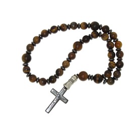 W10 Anglican Prayer Beads, Anglican Rosary, Anglican Chaplet, 8mm Tiger Eye Gemstone Beads Handmade Design by Jeannieparnell