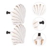 Veemoon 2PCS white cabinet knobs seashell drawer knobs beach Shell