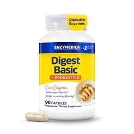 Enzymedica - Digest Basic + Probiotics, Essential Digestive Enzymes with Probiotics, 90 Capsules