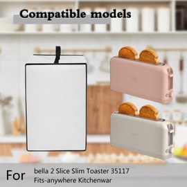 Toaster Dust Cover for Bella 2 Slice Slim Toaster, Heavy Duty Toaster Lid Heat-Resistant Waterproof Protective 2 Slice Toaster Cover Case Compatible with bella 2 Slice Slim Toaster (Grey)