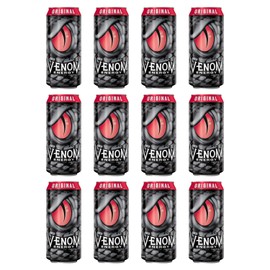 Venom Energy Drink, Original, 0 Fat, 160mg Caffeine, 16 Fl Oz (Pack of 12) By LastFuel.