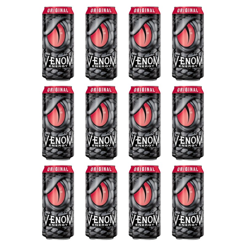 Venom Energy Drink, Original, 0 Fat, 160mg Caffeine, 16 Fl