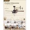 Farmhouse Ceiling Fans with Light, 48 Inch Bedroom Ceiling Fan