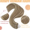 YoungSee Micro Ring Extensions, Real Hair, Light Brown, Micro Ring